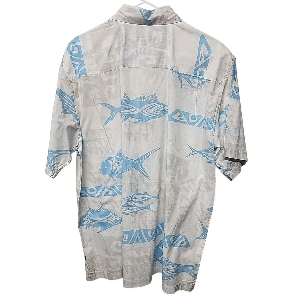 Quicksilver Waterman Collection Shirt Mens Xl Multicolor Fish Pattern Button Up - Picture 6 of 8